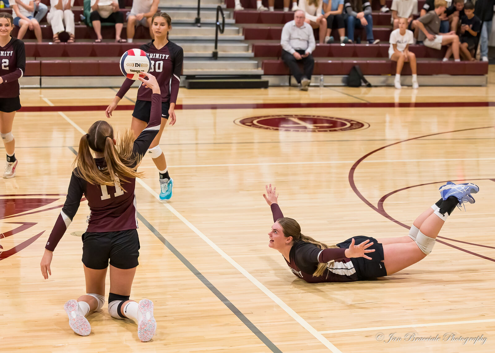 High School Girls Volleyball in action