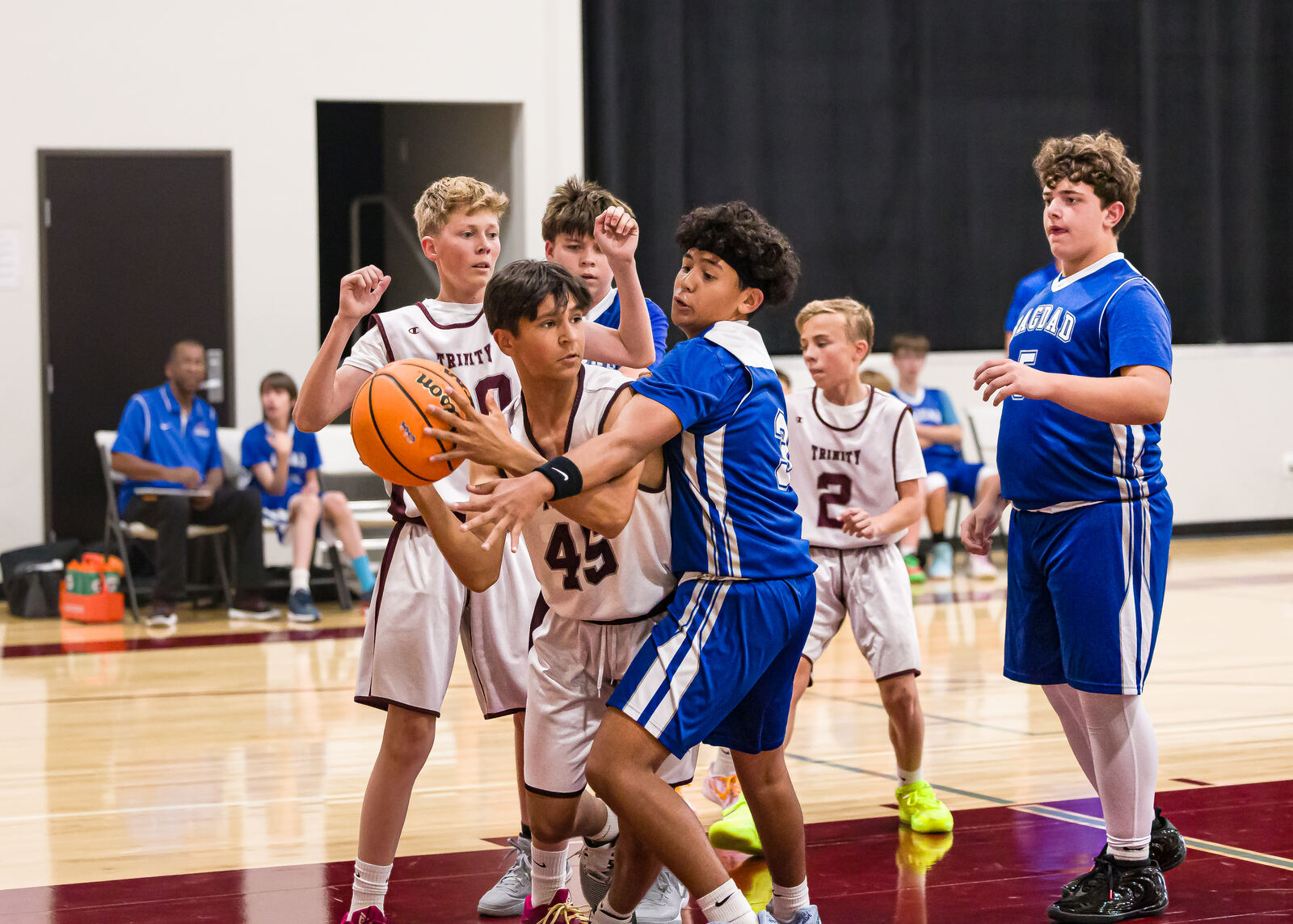 Junior High Boys Basketball in action