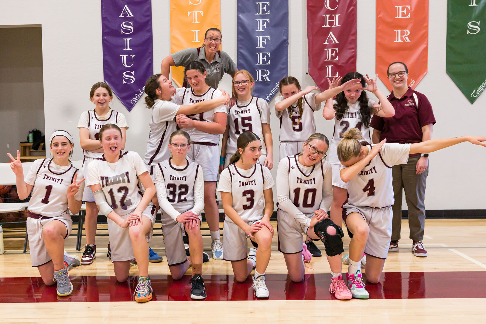Junior High Girls Basketball in action
