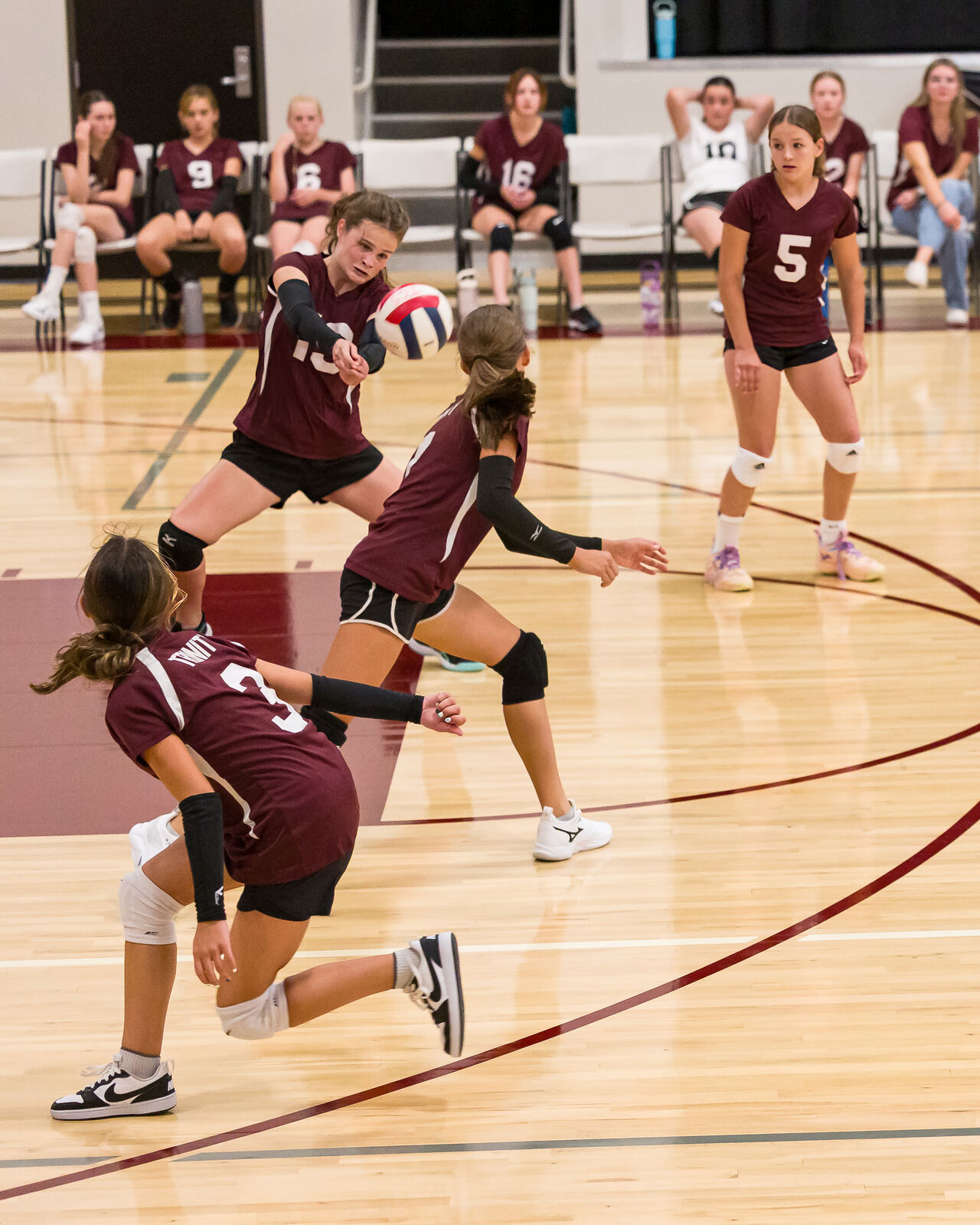Junior High Girls Volleyball in action, photo 3